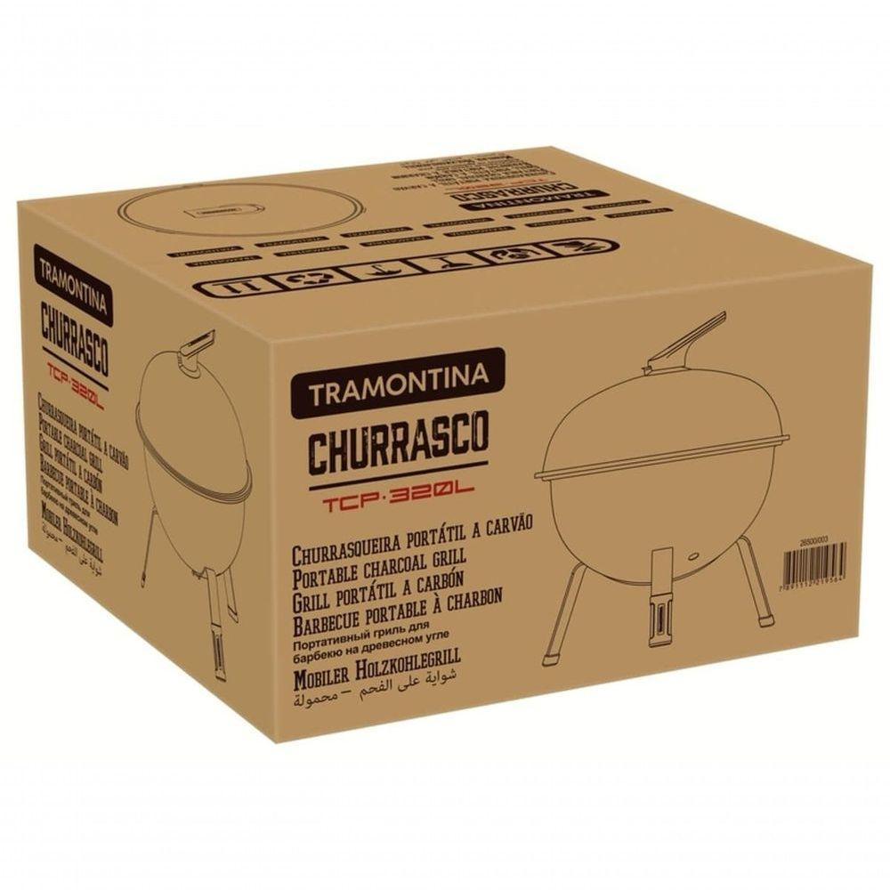 Churrasqueira A Carvão Tramontina Tcp-320l Aço Esmaltado Com Tampa E Utensílios - 4