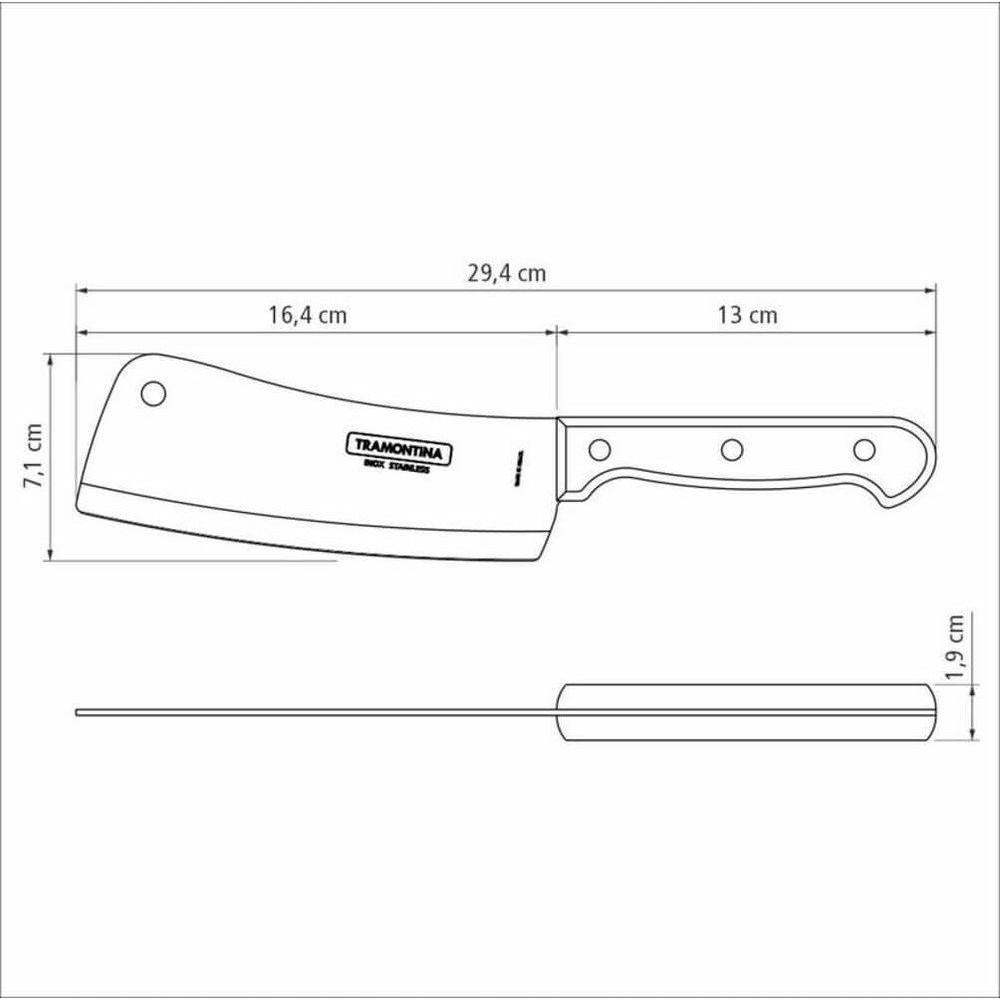 Cutelo Tramontina Polywood 6 Aço Inox Cabo Vermelho - 2