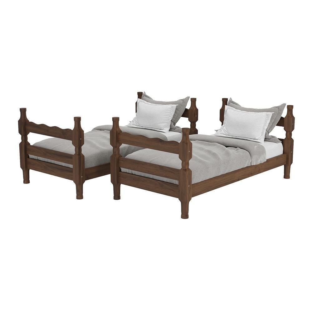 Beliche - Vira 2 Camas - Para Colchão 78/88 X 188Cm Porto Multimóveis Vcr4138 Imbuia - 2