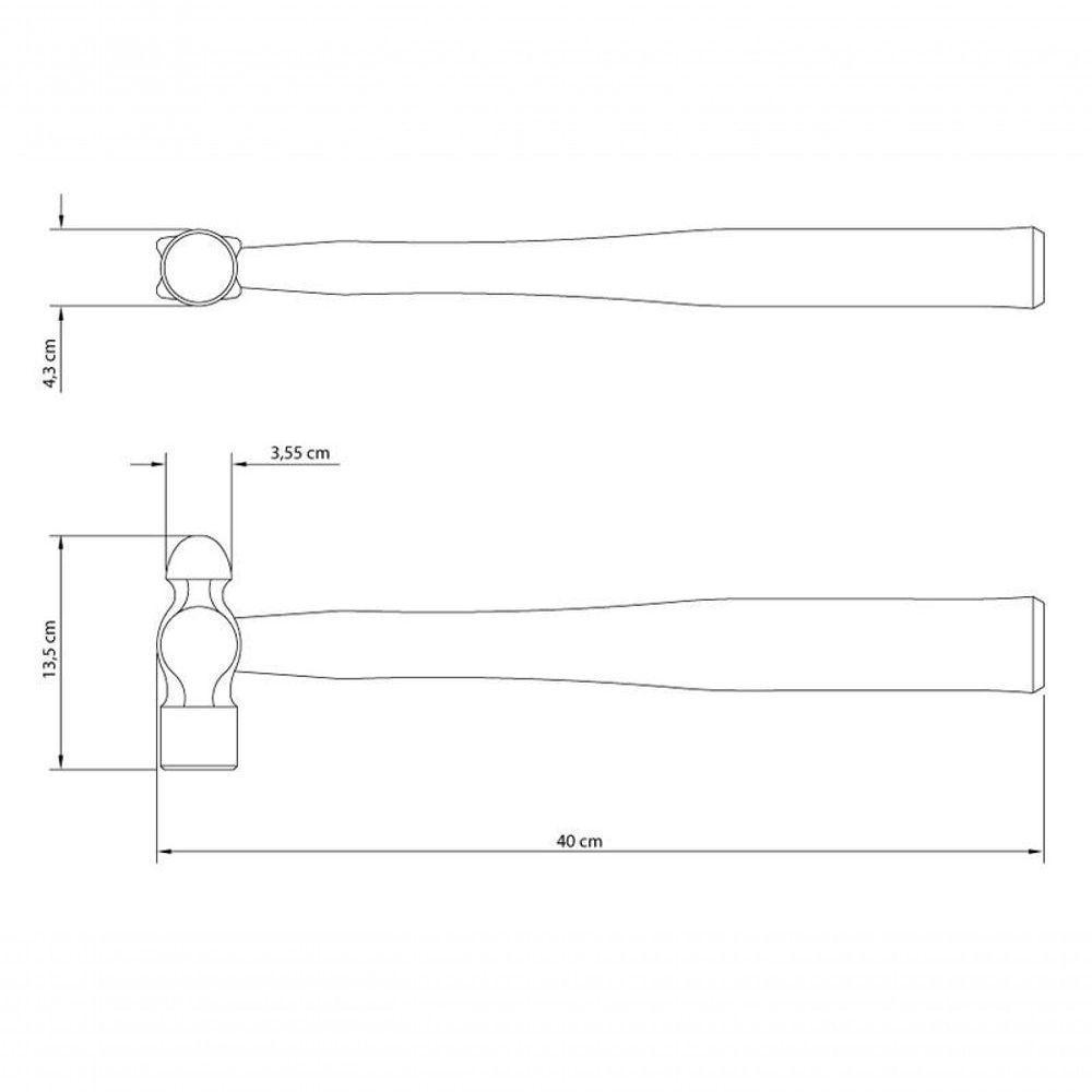 Martelo De Bola Tramontina Master Basic 1000g Com Cabo Em Madeira Envernizada - 3