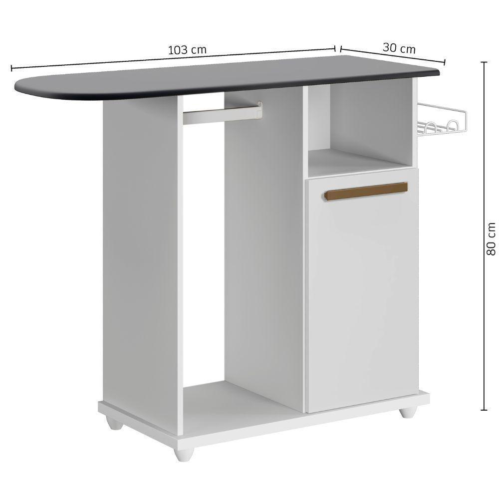 Tábua De Passar Macapá 1 Porta Branco Arte Móveis - 3