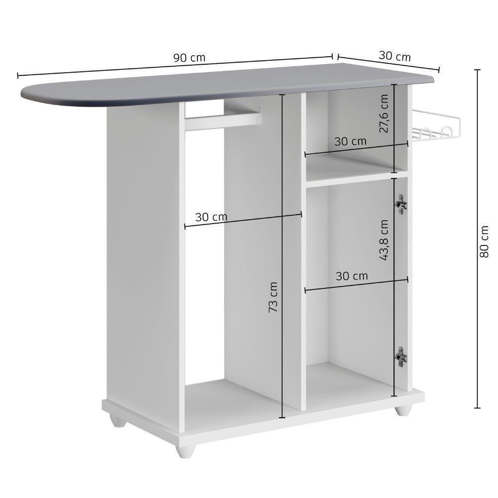 Tábua De Passar Macapá 1 Porta Branco Arte Móveis - 4