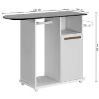 Tábua De Passar Macapá 1 Porta Branco Arte Móveis - 3