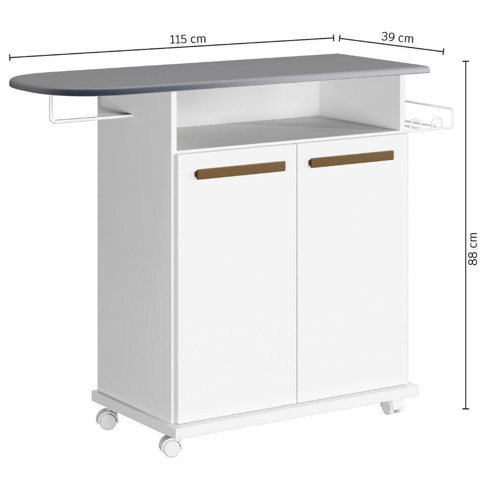 Tábua De Passar Floripa 2 Portas Branco Arte Móveis - 3