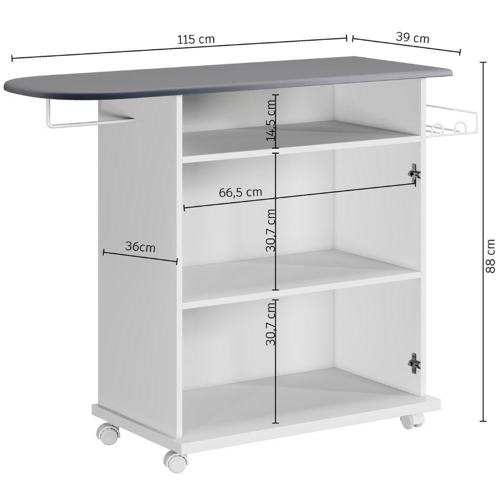Tábua De Passar Floripa 2 Portas Branco Arte Móveis - 4