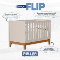 Berço Americano Mini Cama Flip Areia Fosco Com Colchão Supreme - Reller Móveis Areia Fosco