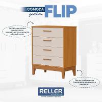Jogo De Quarto Infantil Flip Cômoda 4 Gavetas E Berço Americano Areia Fosco-savana - Reller Móveis Areia Fosco-savana - 6