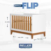 Jogo De Quarto Infantil Flip Cômoda 1 Porta E Berço Americano Branco Fosco-savana - Reller Móveis Branco Fosco-savana
