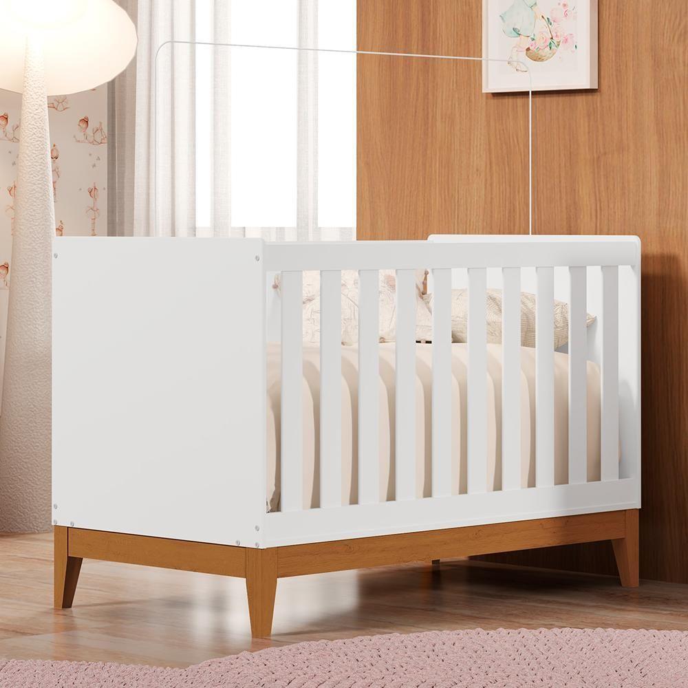 Berço Americano Mini Cama Flip Branco Fosco - Reller Móveis Branco Fosco - 2