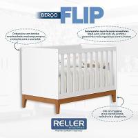 Berço Americano Mini Cama Flip Branco Fosco - Reller Móveis Branco Fosco - 5