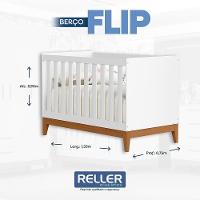 Berço Americano Mini Cama Flip Branco Fosco - Reller Móveis Branco Fosco - 6