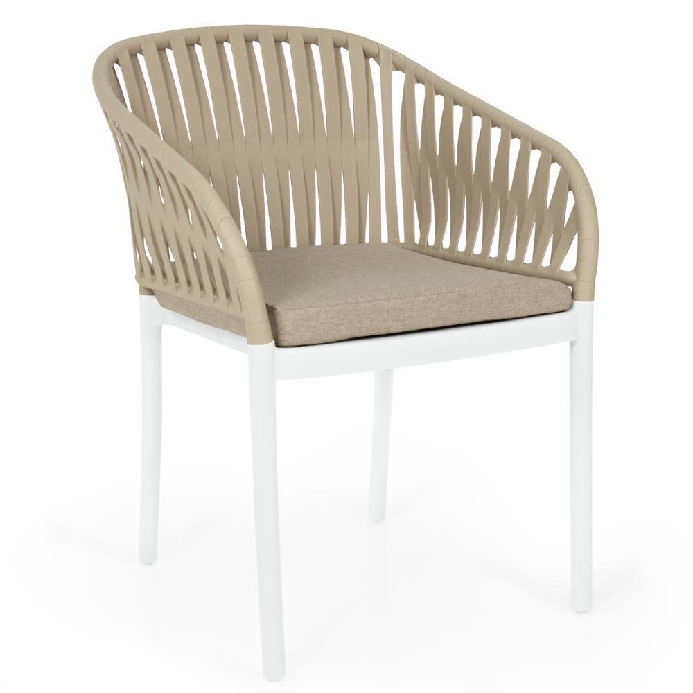 Cadeira Estofada Design Riva Em Polipropileno - Branco/nude - 1