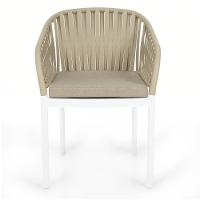 Cadeira Estofada Design Riva Em Polipropileno - Branco/nude