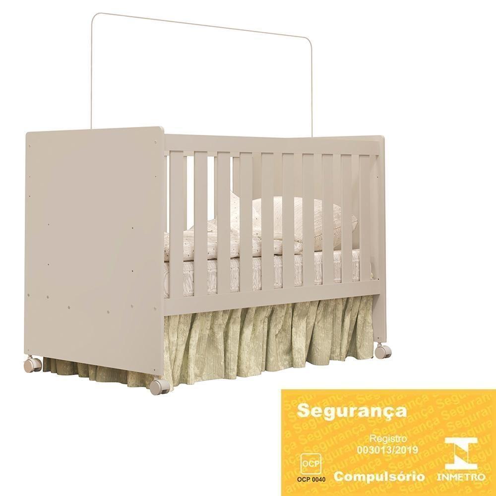 Berço Mini Cama Katatau Flex Areia Fosco Com Colchão D18 De 10cm - Reller Móveis Areia Fosco - 5