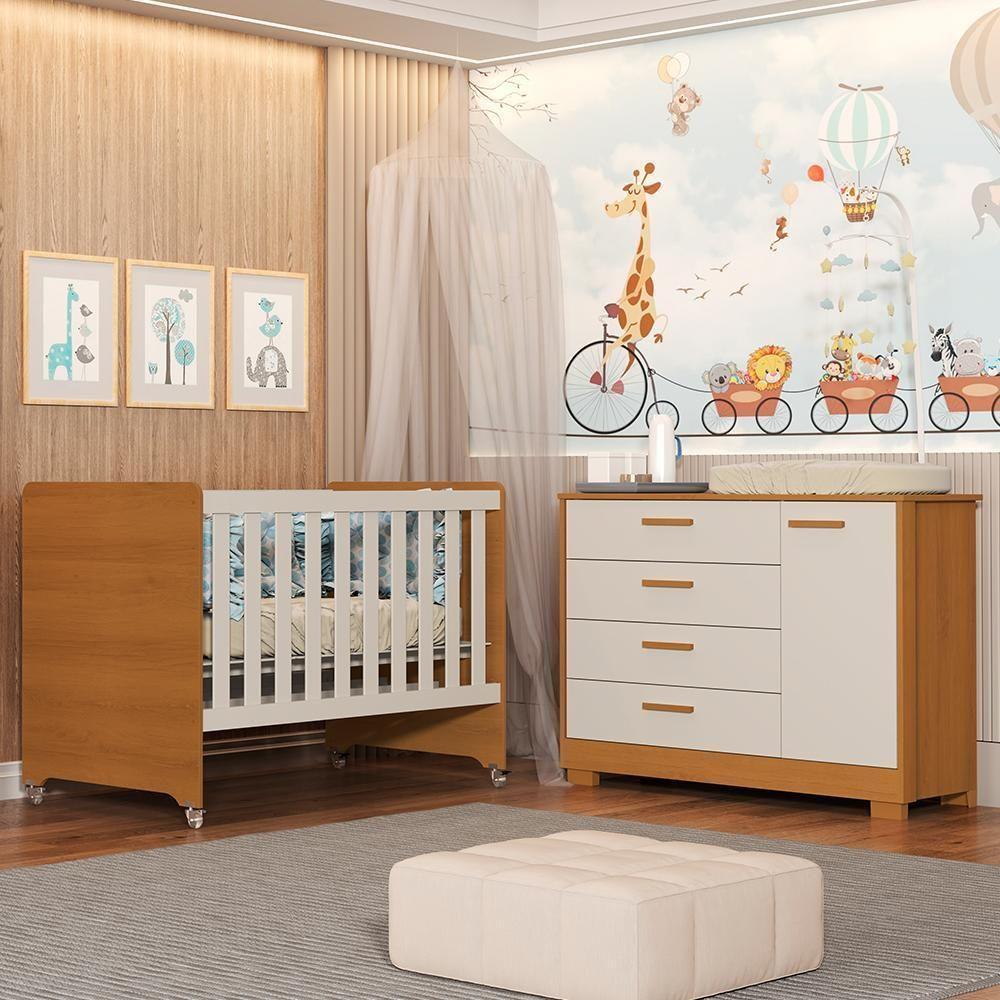 Jogo De Quarto Infantil Cômoda Zaki E Berço Evolution Areia Fosco-savana - Reller Móveis Areia Fosco-savana - 2