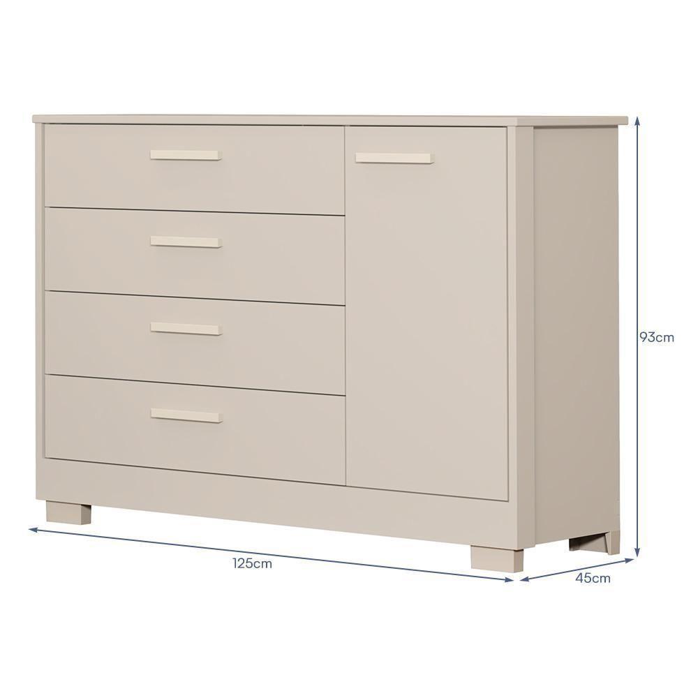 Jogo De Quarto Infantil Cômoda Zaki E Berço Evolution Areia Fosco - Reller Móveis Areia Fosco - 4