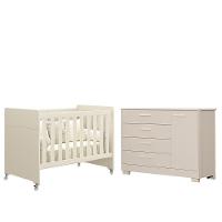 Jogo De Quarto Infantil Cômoda Zaki E Berço Evolution Areia Fosco - Reller Móveis Areia Fosco - 1