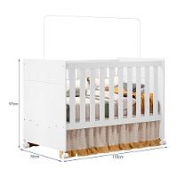 Jogo De Quarto Infantil Zaki Cômoda E Berço Katatau Branco Fosco - Reller Móveis Branco Fosco - 7