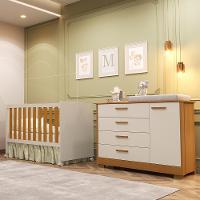 Jogo De Quarto Infantil Zaki Cômoda E Berço Katatau Areia Fosco-savana - Reller Móveis Areia Fosco-savana - 2