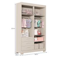 Dormitório Zaki Guarda Roupa, Cômoda E Berço Katatau Areia Fosco Com Colchão Physical - Reller Móveis Areia Fosco - 3