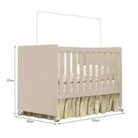 Dormitório Zaki Guarda Roupa, Cômoda E Berço Katatau Areia Fosco Com Colchão Physical - Reller Móveis Areia Fosco - 5