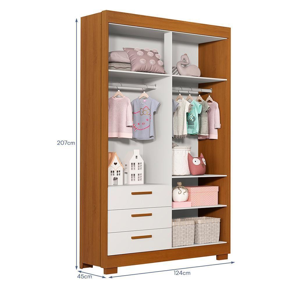 Dormitório Infantil Zaki Guarda Roupa, Cômoda E Berço Katatau Branco Fosco-savana - Reller Móveis Branco Fosco-savana - 3