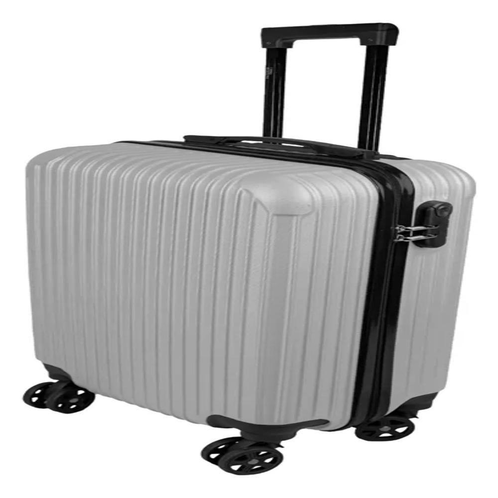 Mala De Viagem Rigida Abs De Bordo Pequena Giro 360 De Mao Padrao Anac Com Cadeado Cinza - 1
