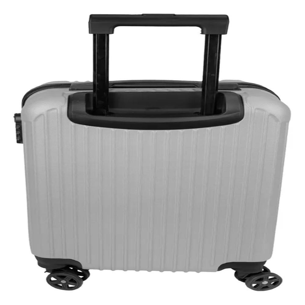 Mala De Viagem Rigida Abs De Bordo Pequena Giro 360 De Mao Padrao Anac Com Cadeado Cinza - 5