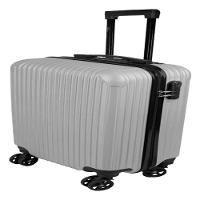 Mala De Viagem Rigida Abs De Bordo Pequena Giro 360 De Mao Padrao Anac Com Cadeado Cinza - 1