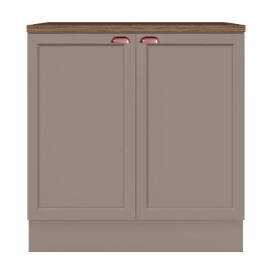 Balcão De Cozinha Unna 2 Portas 80cm Gris Com Tampo Mdp - Poliman Móveis Gris