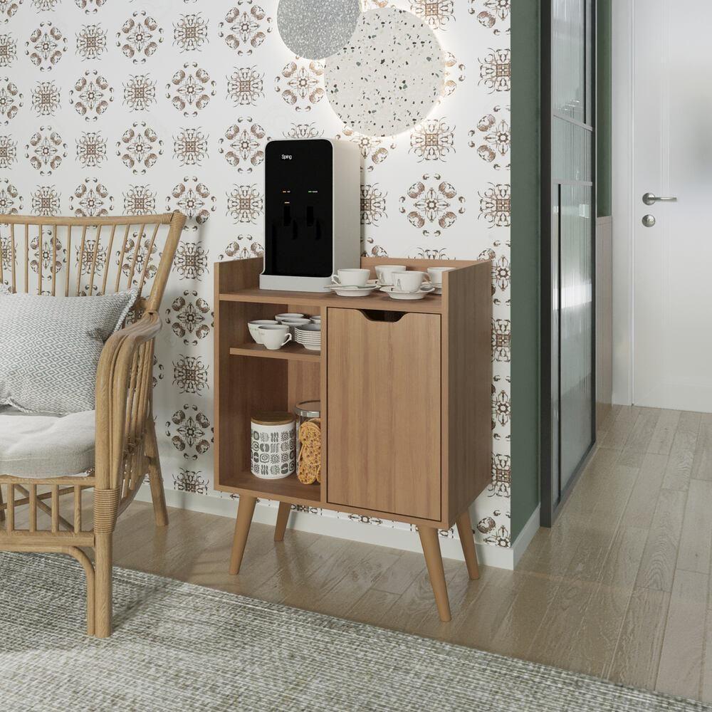 Balcão Cozinha Retrô Com 1 Porta E Prateleiras Multimóveis Cr20100 Amêndoa Amêndoa - 2