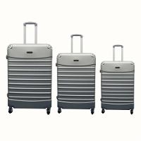 Kit Conjunto Mala De Viagem Fibra Rigida Com Cadeado E Rodinhas Giro 360 Travel Love Cinza - 1