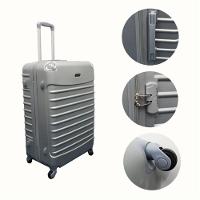 Kit Conjunto Mala De Viagem Fibra Rigida Com Cadeado E Rodinhas Giro 360 Travel Love Cinza - 3