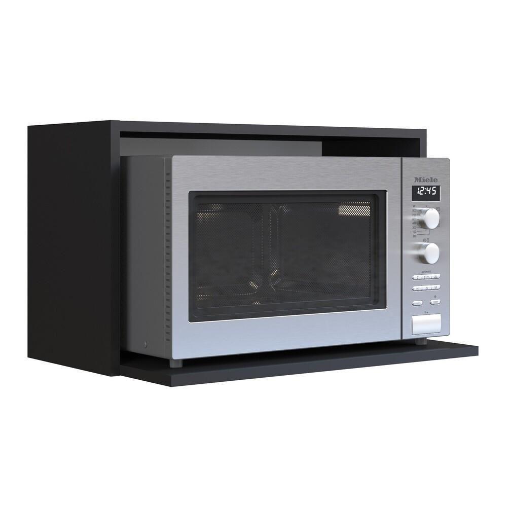 Armário Nicho Para Microondas 60cm Multimóveis Cr20093 Preto Preto - 1