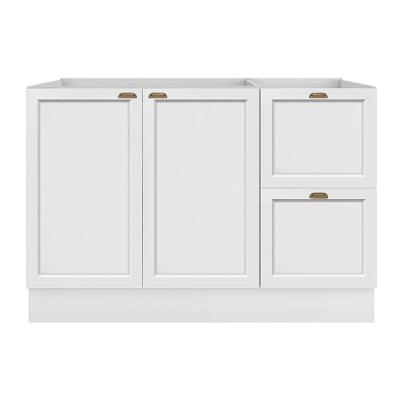 Balcão De Cozinha Unna 2 Portas E 2 Gavetas 120cm Branco Sem Tampo - Poliman Móveis Branco