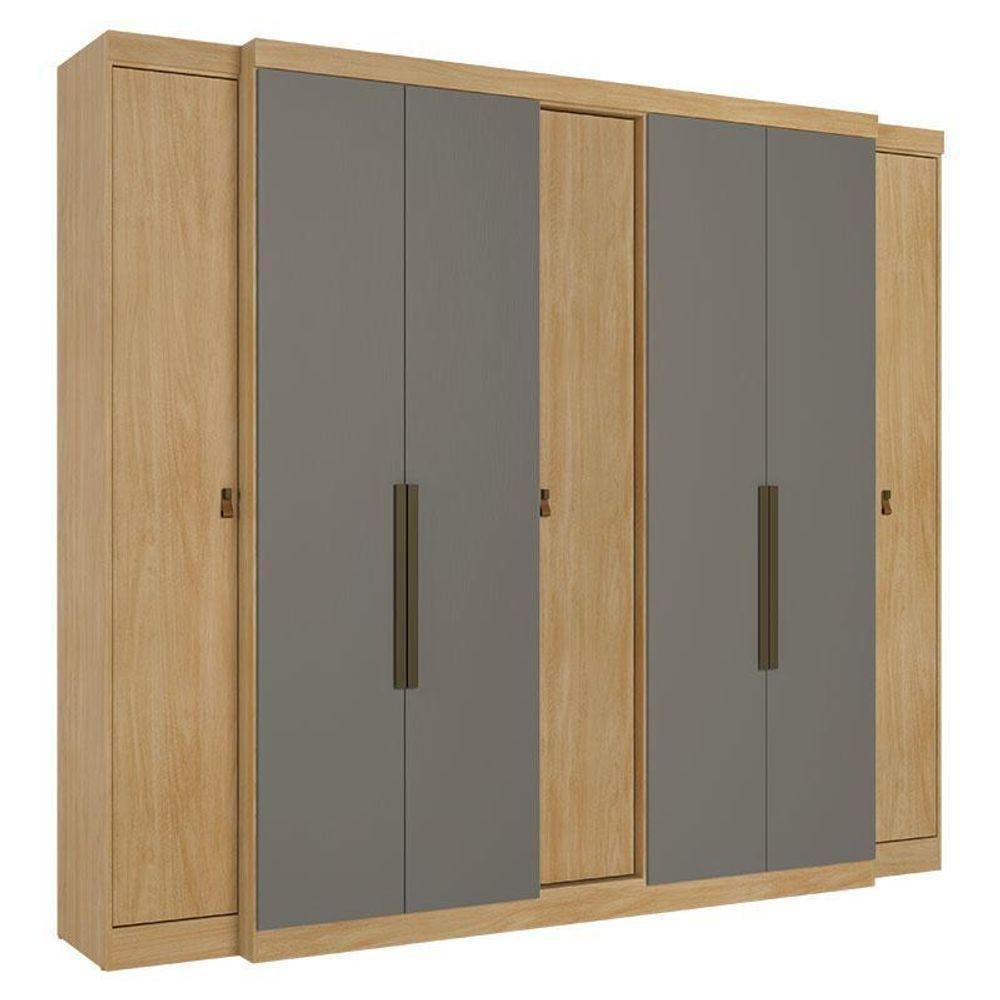 Guarda Roupa Casal Supremo 7 Portas Nogal Gris Acetinado - Thb - 1