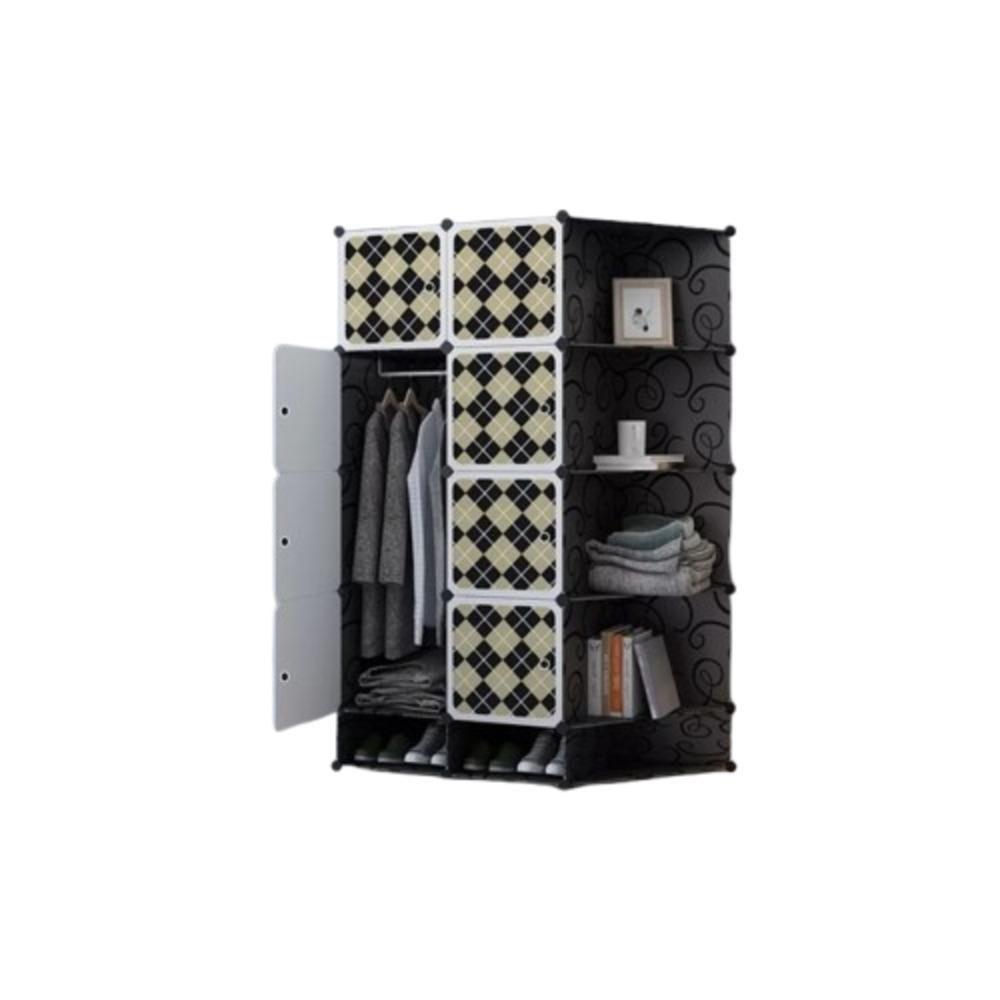 Guarda Roupa Portatil Com Sapateira Arara Roupas Cabideiro Modular Com Prateleiras Organizador - 1
