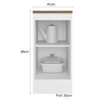 Balcão Unna 1 Porta 41cm Branco Com Tampo Mdp - Poliman Móveis Branco - 3