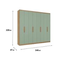 Guarda Roupa Casal Milan 8 Portas Capuccino Menta Acetinado - Thb - 2