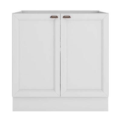 Balcão De Cozinha Unna 2 Portas 80cm Branco Sem Tampo - Poliman Móveis Branco