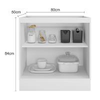 Balcão De Cozinha Unna 2 Portas 80cm Branco Sem Tampo - Poliman Móveis Branco - 4