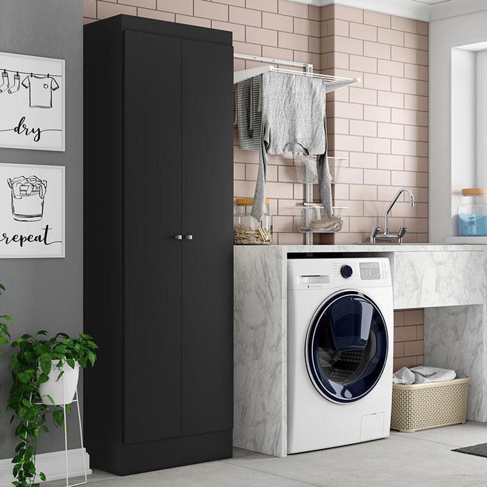 Armário Multiuso 2 Portas Space Preto Acetinado - Thb - 4