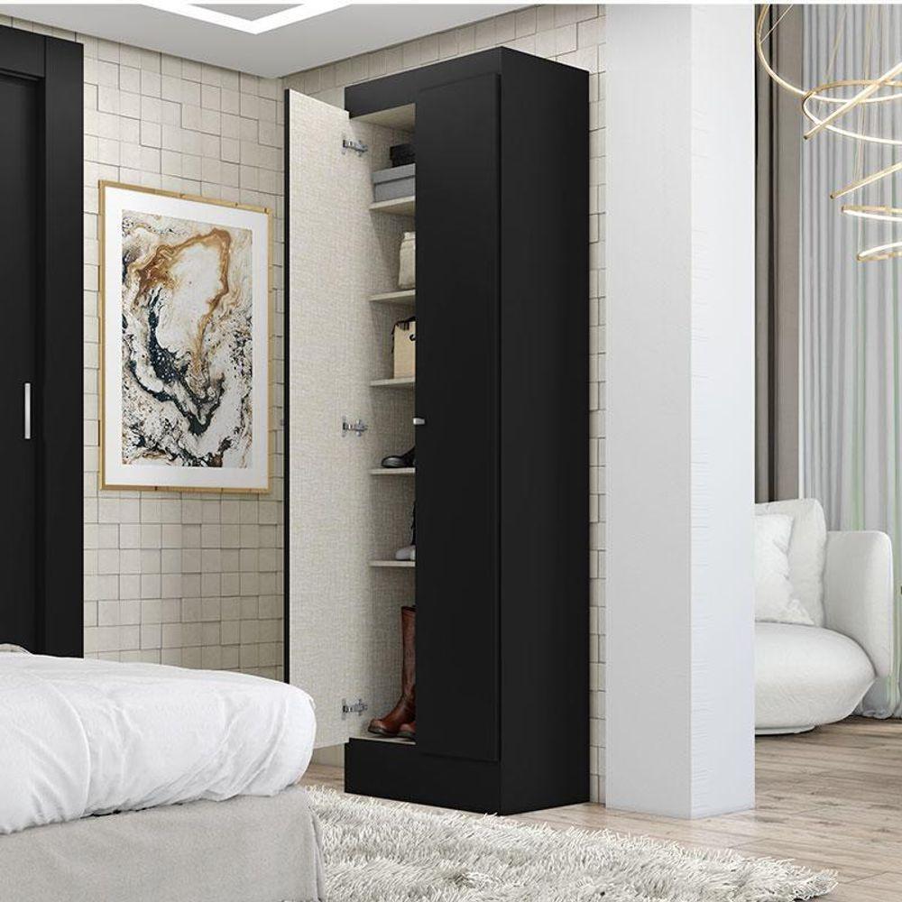 Armário Multiuso 2 Portas Space Preto Acetinado - Thb - 5