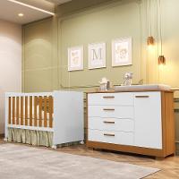 Jogo De Quarto Infantil Zaki Cômoda E Berço Katatau Branco Fosco-savana - Reller Móveis Branco Fosco-savana - 2