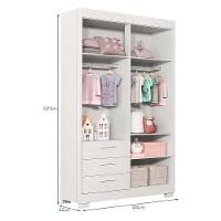 Dormitório Zaki Guarda Roupa, Cômoda E Berço Katatau Branco Fosco Com Colchão Supreme - Reller Móveis Branco Fosco - 3