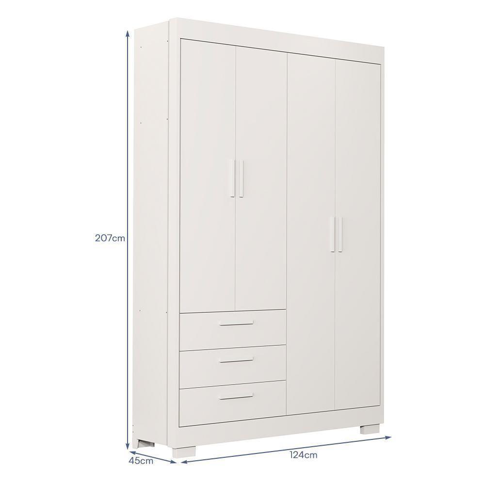 Jogo De Quarto Infantil Zaki Guarda Roupa E Berço Katatau Branco Fosco - Reller Móveis Branco Fosco - 4