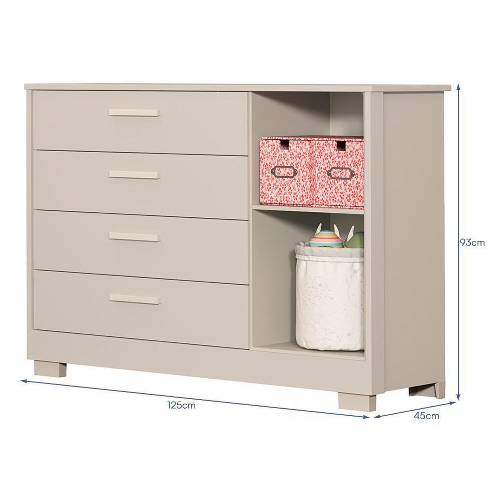 Dormitório Zaki Guarda Roupa, Cômoda E Berço Katatau Areia Fosco Com Colchão Supreme - Reller Móveis Areia Fosco - 4