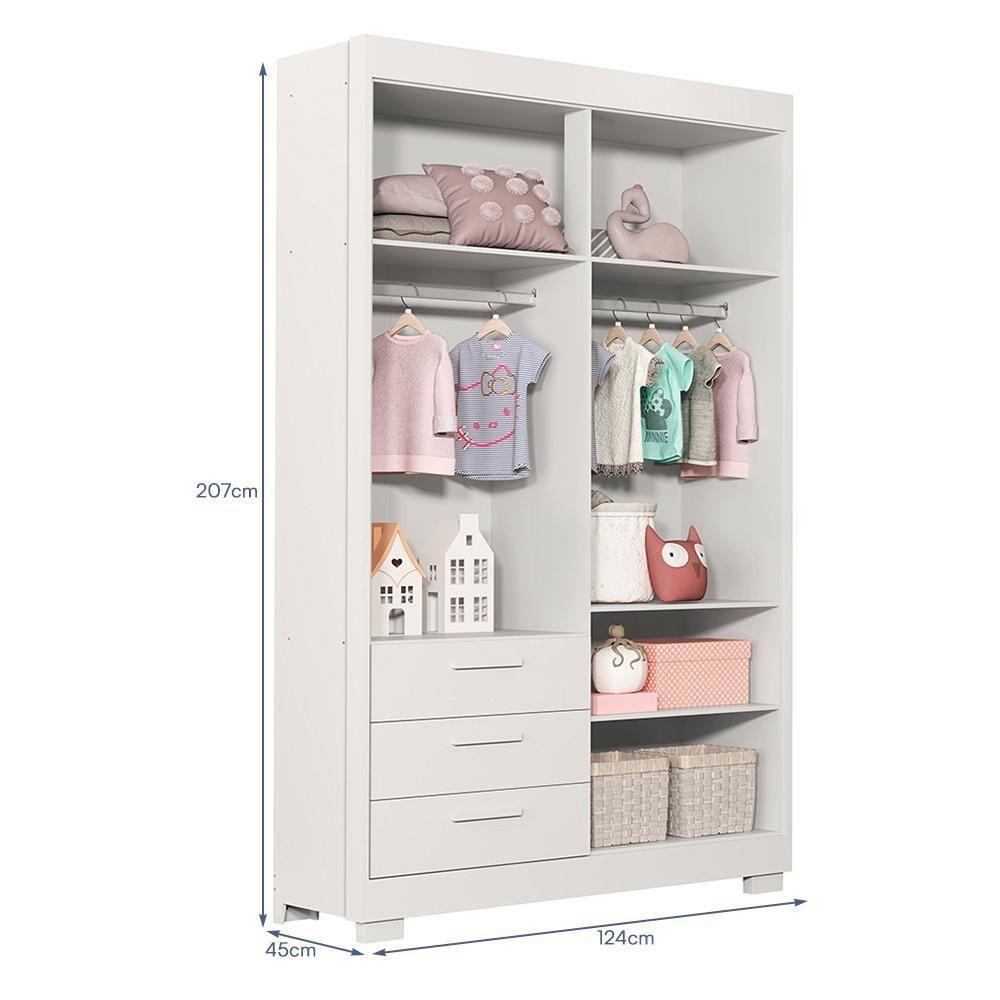 Dormitório Infantil Zaki Guarda Roupa, Cômoda E Berço Katatau Branco Fosco - Reller Móveis Branco Fosco - 3