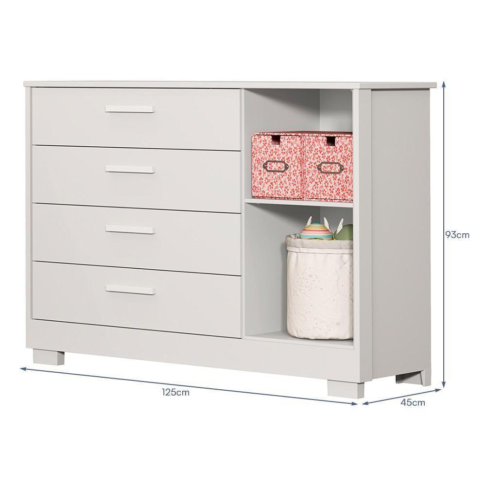 Dormitório Infantil Zaki Guarda Roupa, Cômoda E Berço Katatau Branco Fosco - Reller Móveis Branco Fosco - 4