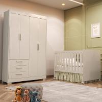 Jogo De Quarto Infantil Zaki Guarda Roupa E Berço Katatau Areia Fosco - Reller Móveis Areia Fosco - 2